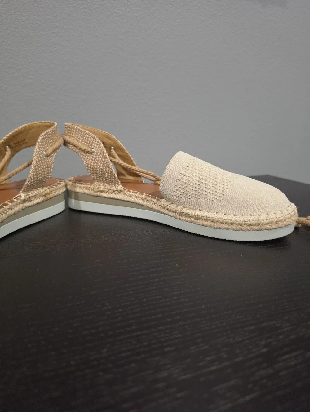 CROWN VINTAGE Brialle Ankle-Tie Espadrilles - Cream Summer Vacation Sandals